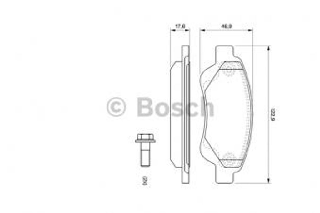 Bosch Bremsbelagsatz, Scheibenbremse Vorderachse 0 986 494 065