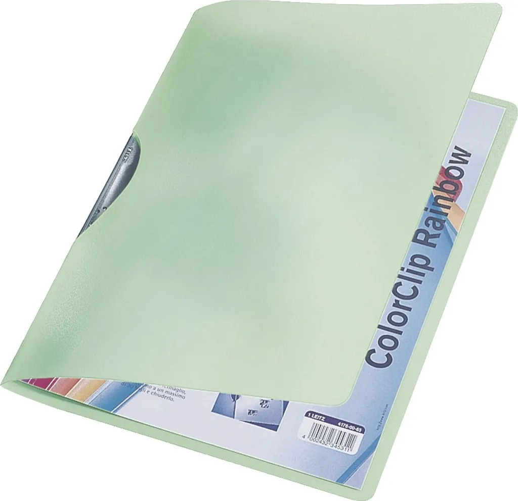 Dossier à Pince ColorClip Leitz Vert Rainbow A4 avec Clip Latéral x6
