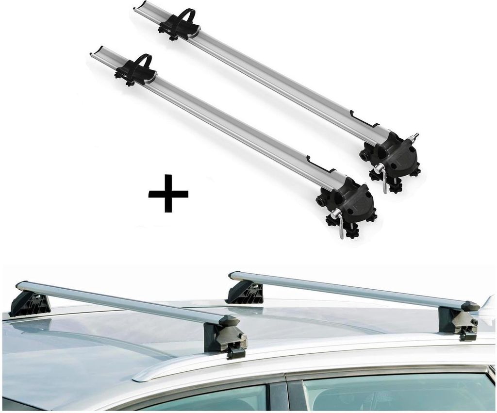 VDP 2X Fahrradträger Bike Pro + Relingträger CRV107A kompatibel mit für Mercedes E-Klasse Kombi 5 Türer ab 2017