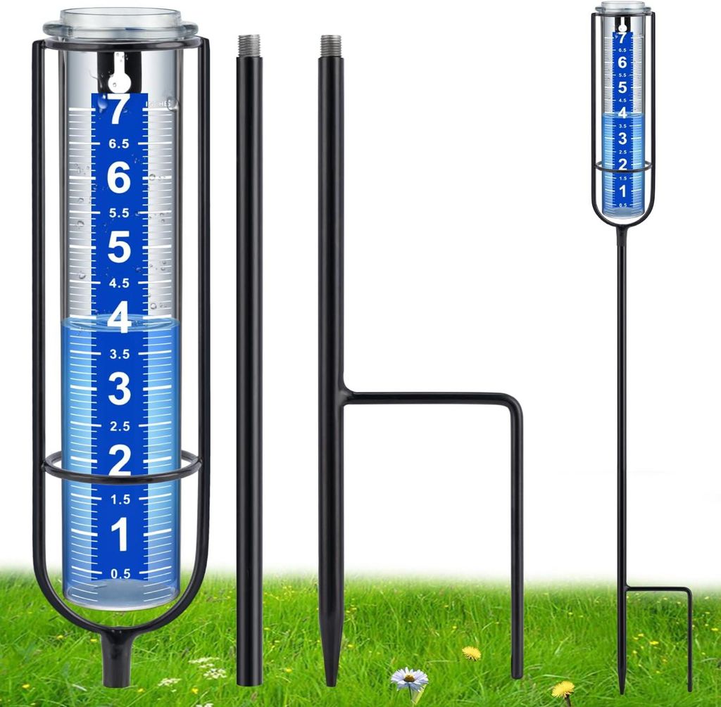 Regenmesser für den Außenbereich, erstklassiger Regenmesser für den Außenbereich, präziser Gartenregenmesser, dickes Rohr mit Erdspieß, verst...
