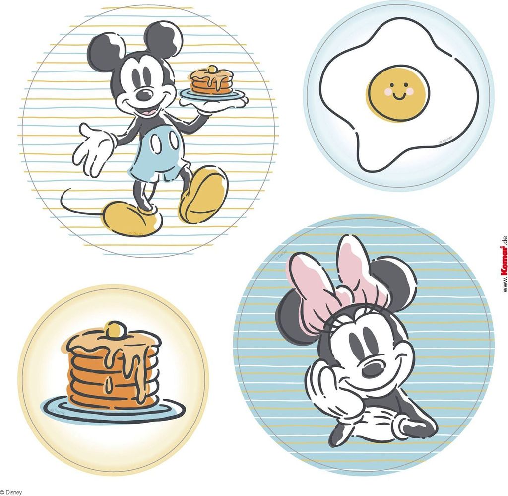 Disney Fensteraufkleber Mickey Mouse Blau, Rosa und Gelb - 612743 - 30 cm x 30 cm