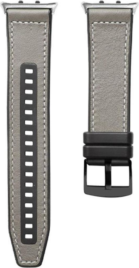 Smartwatch Armband für Honor Watch 5 Premium Leder Hybrid Silikon Ersatz Grau