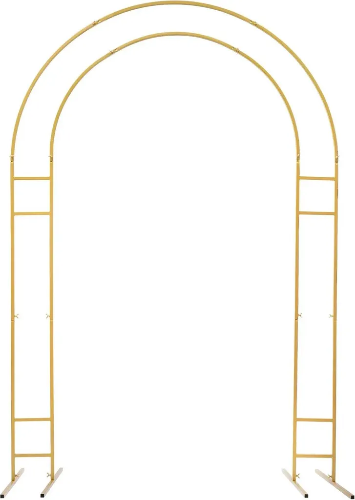 Arche pour ballons de mariage et fond de cérémonie 2,2 m métal doré