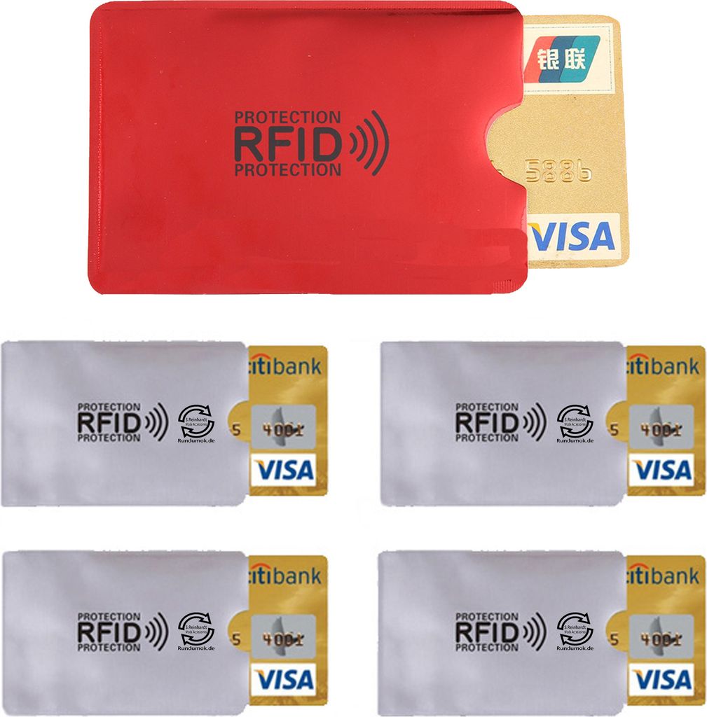 5x RFID Schutzhülle Blocker NFC Datenschutz Abschirmung EC Produktbild 