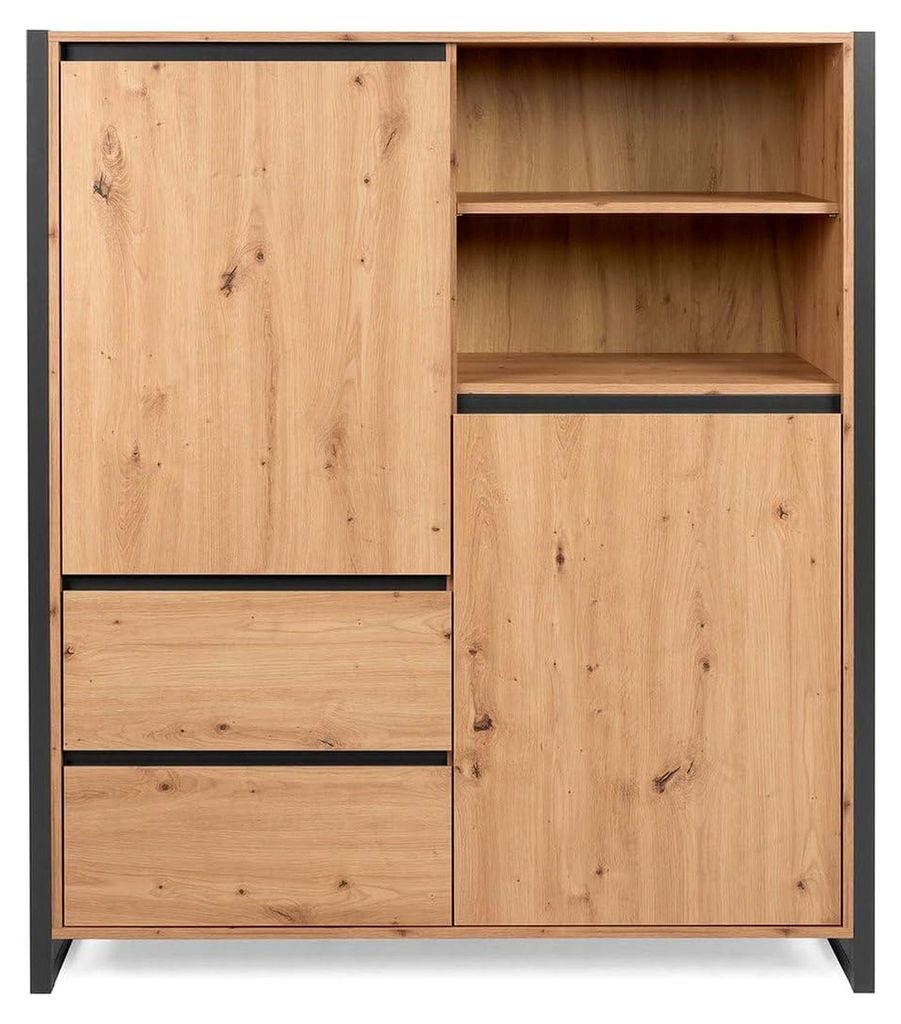 Highboard Artisan Eiche Nb. / anthrazit grau