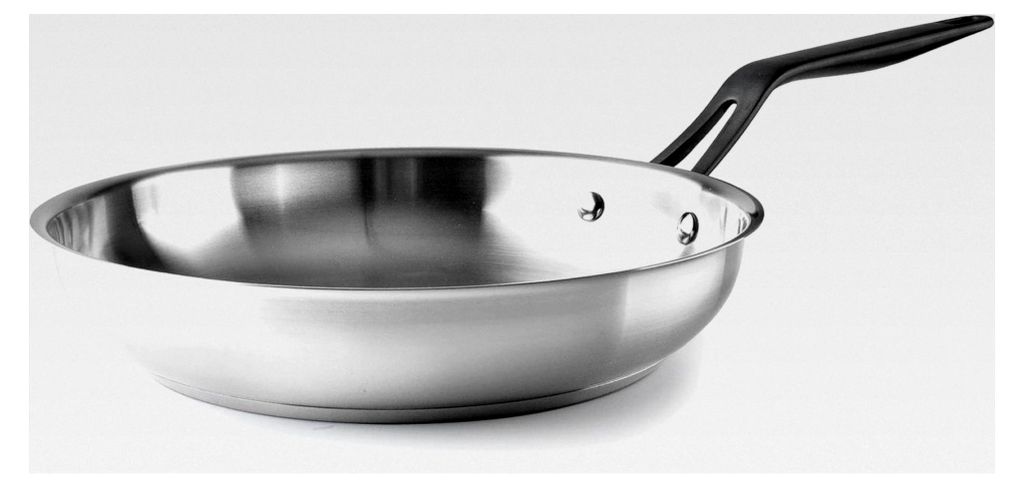 Bratpfanne aus Edelstahl 18/10, Sandwich-Wärmediffusor-Boden, Griff aus PVD-beschichtetem Edelstahl, induktionsgeeignet, spülmaschinenfest, backo...