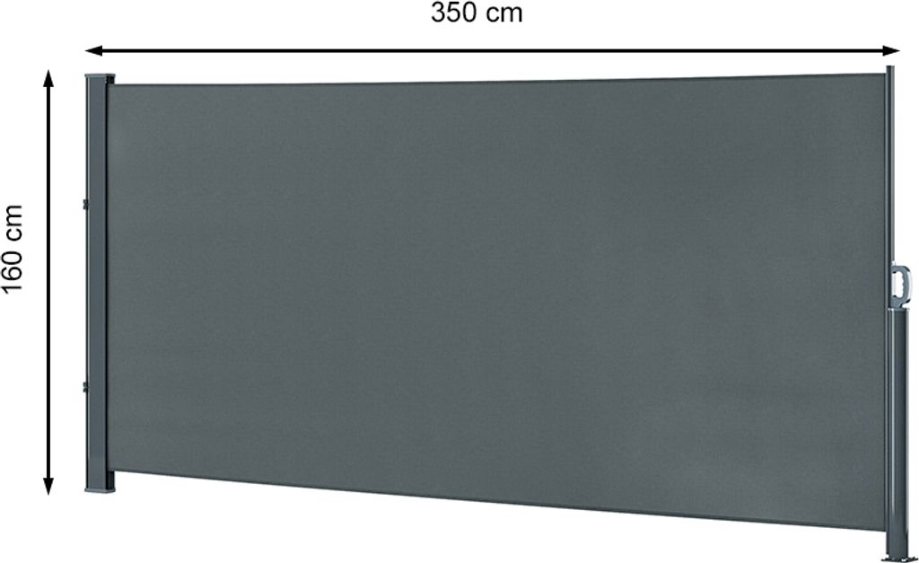 OK-Living Seitenmarkise ALU, 350 x 160 cm, Anthrazit Produktbild 3
