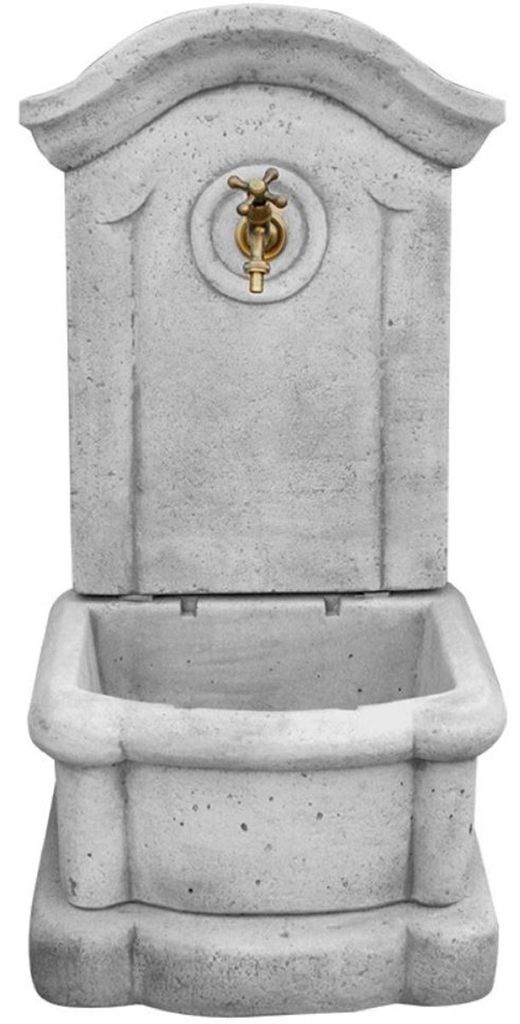 Casa Padrino Jugendstil Wandbrunnen Grau / Antik Messing H. 100 cm