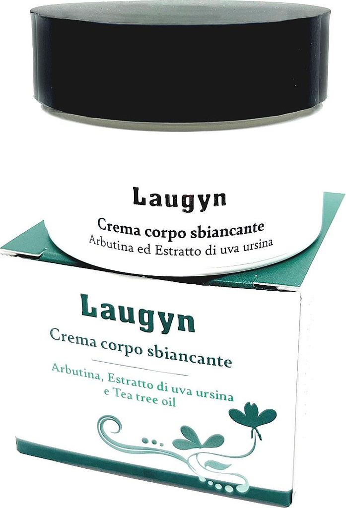 Laugyn - Aufhellende Körpercreme 50 ml - Arbutin Uva Ursina Vitamin E Plankton Teebaumöl gegen Pigmentflecken