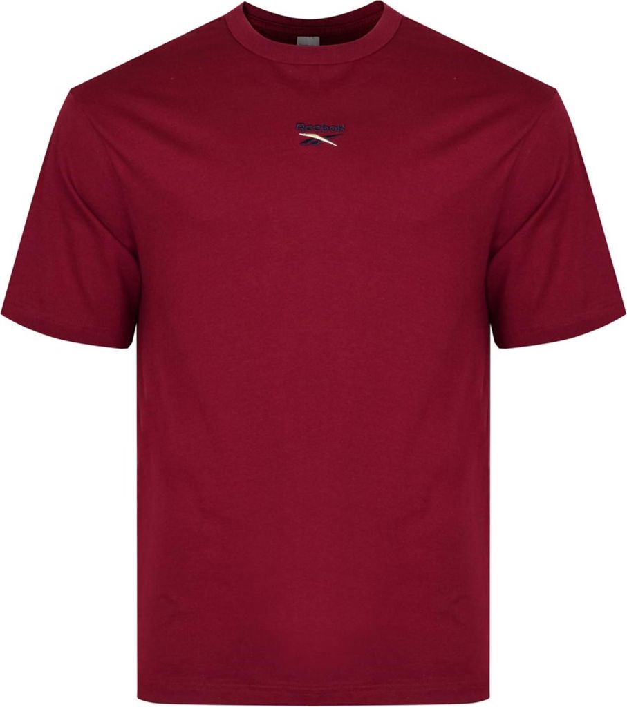 Reebok T-Shirt IC9181 aus Baumwolle, Locker geschnitten, Burgunderrot