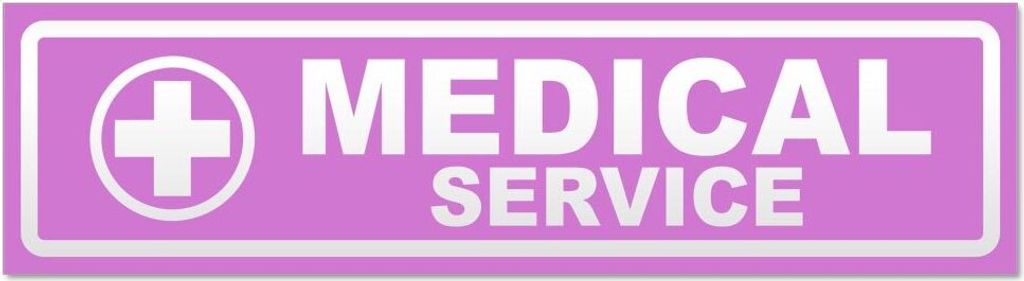 Kiwistar - Autoaufkleber - Flieder - 30 x 8 cm - Medical Service Kreuz invertiert - Hinweis Aufkleber Sticker für Auto, Kfz, Fahrrad, PKW, LKW