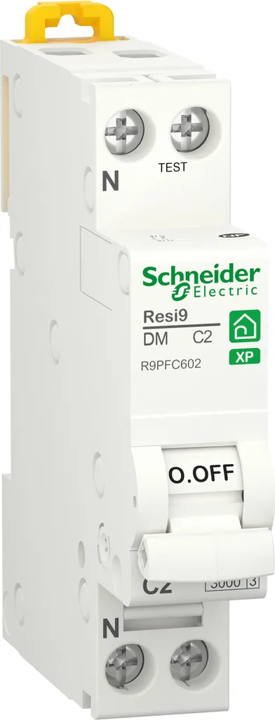 Disjoncteur 2A pour VMC et Sonnerie Resi9 Schneider R9PFC602 1P+N C