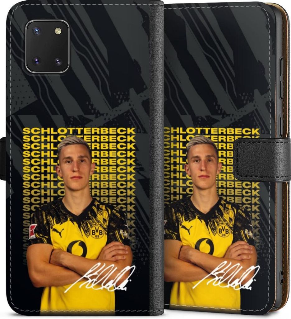 DeinDesign Klapphülle für Samsung Galaxy Note 10 lite Handytasche Lederhülle Tasche BVB Borussia Dortmund Nico Schlotterbeck