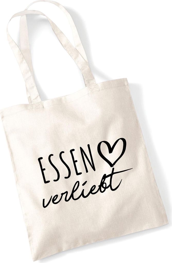 Huuraa Jutebeutel Essen verliebt 10 Liter Natural Baumwolle Tasche Geschenkidee