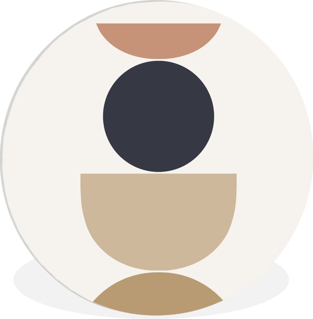 MuchoWow Rundes Wandbild - Runde Bilder Kreis - Geometrische Figuren - Abstrakt Ø 30 cm Kreis Wanddekoration Kunststoff - Wandkreis - Wandschmuc...