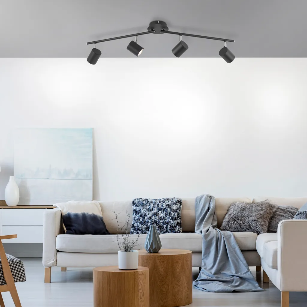 Luminaire plafonnier LED spots rotatifs anthracite hauteur 16 cm - 2
