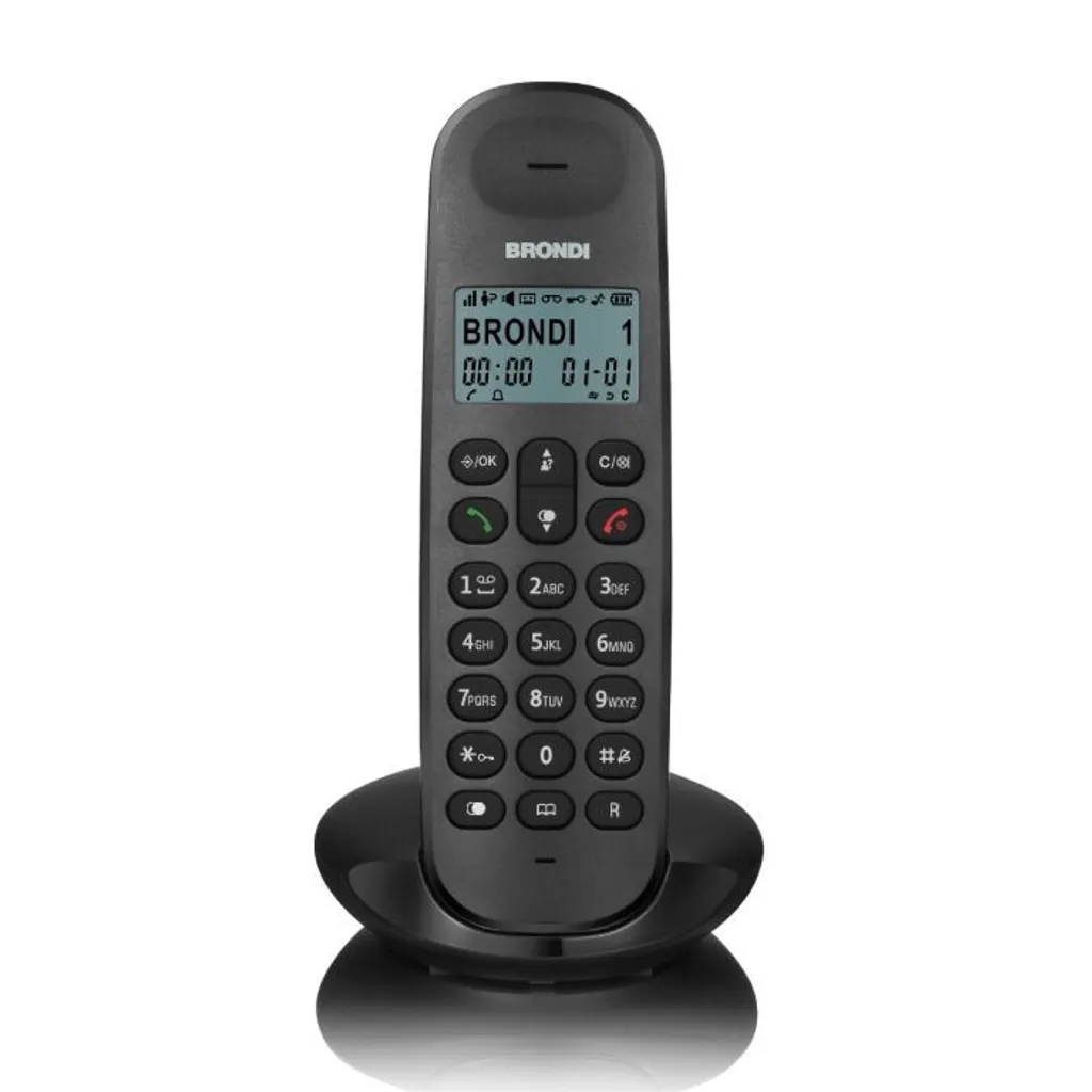 Téléphone DECT Brondi LOTUS Noir - Pack de 5 Combinés - Portée de 50m