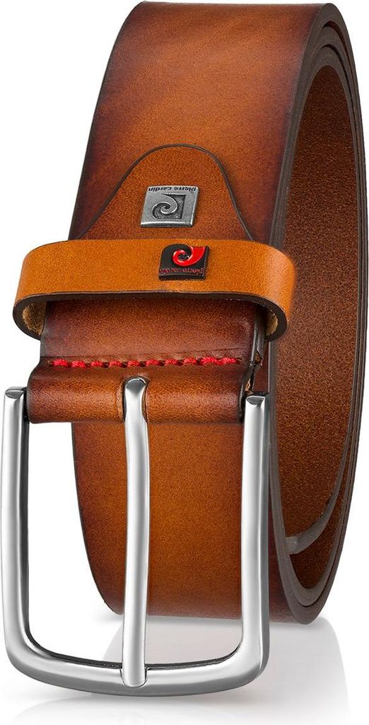 Pierre Cardin Leder-Gürtel Herren 40 mm breit, Gürtel Herren Vollrindleder cognac, Größe / Size:Bundweite 110 cm Gesamtlänge 125 cm W 43.3 XL,...