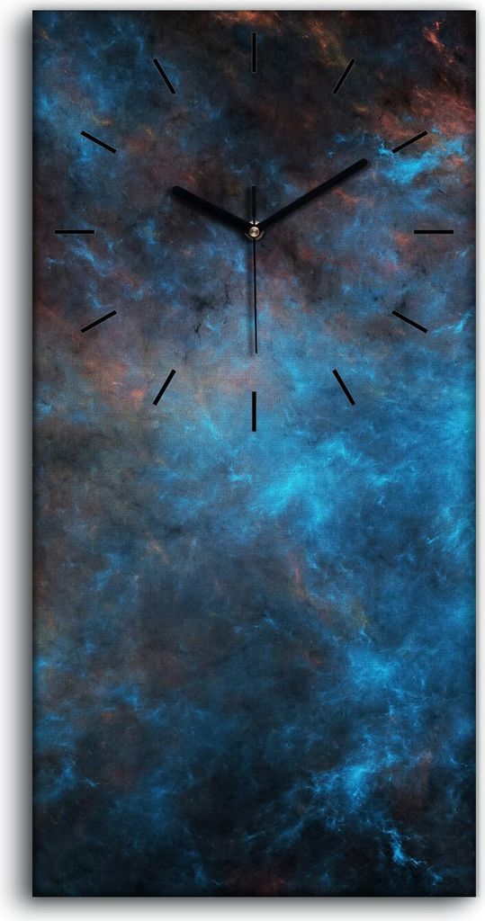 Leinwand Uhr Küche Wohnzimmer Bild 30x60 Landschaft Raum Galaxie dramatisch - schwarze Hände