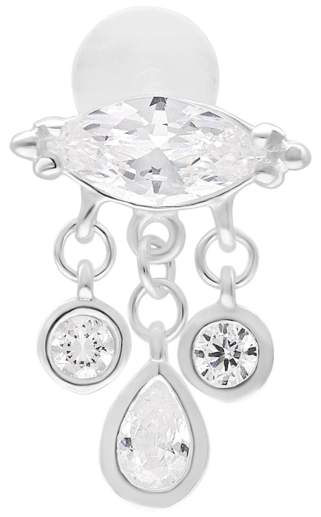 Wildcat Labret - Bella Push Fit Labret aus Silber, Körperstelle: Ohr, Länge: 10,0mm, Silber