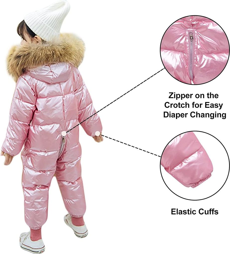 Baby Schneeanzüge Winter Overall Mit Kapuze Daunen-Skianzug Produktbild 6