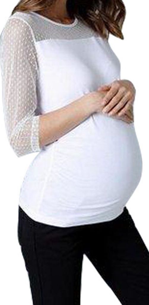 9 Monate Umsandsshirt mit Spitze Umstands-T-Shirt Produktbild 