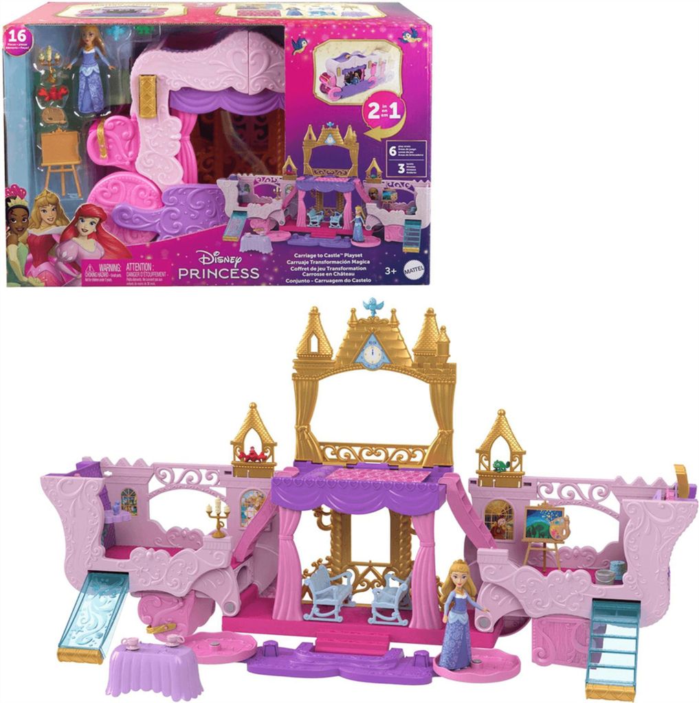 Mattel. HWX17 Disney Prinzessin. Karoca-zamek 2w1 Produktbild 