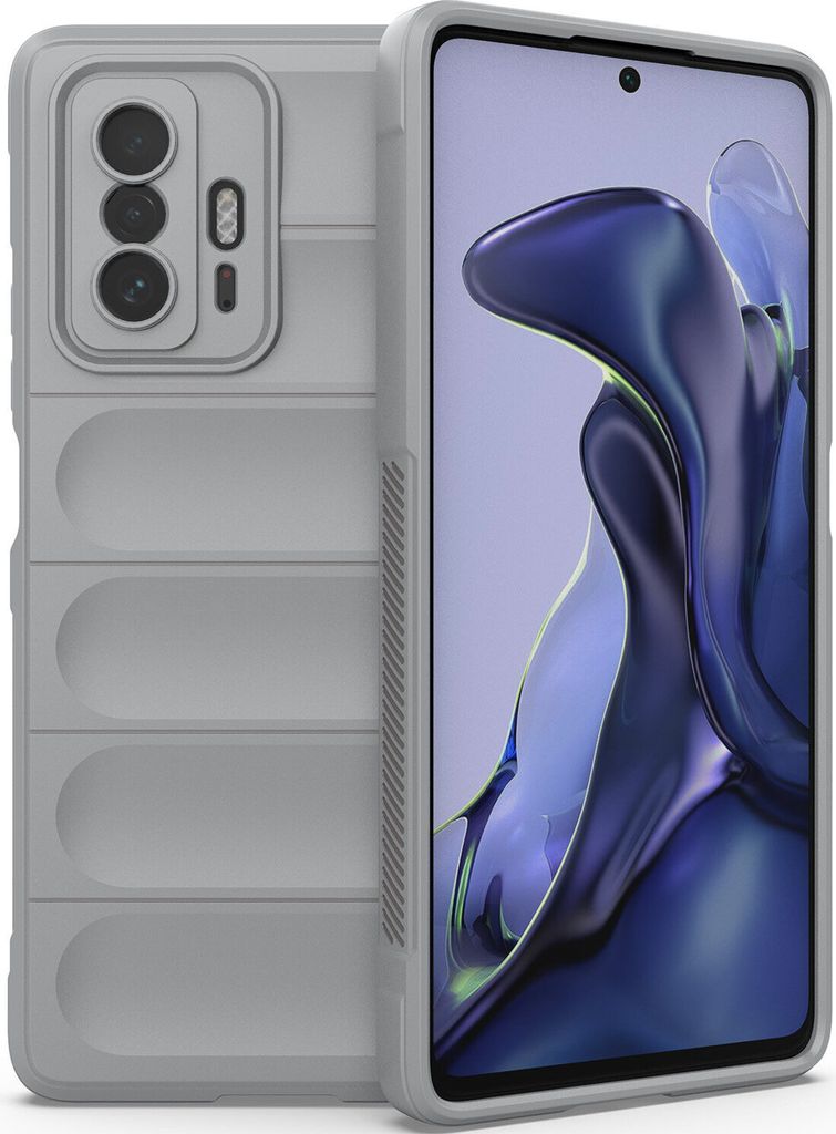 Xiaomi 11T Pro Hülle, Weich TPU Silikon Stossfest Anti-rutsch Schutzhülle für Xiaomi 11T / 11T Pro Grau