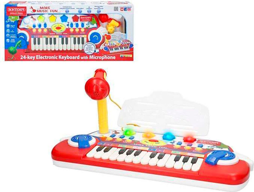 Bontempi Elektronische Orgel Mit 24 Tasten Mikrolichtern Und Sound One Size