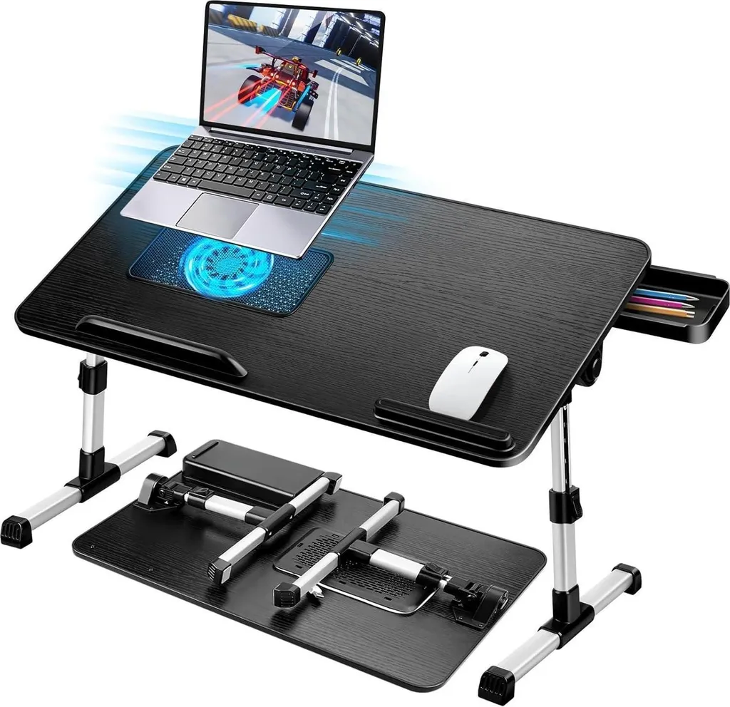 Supporto Laptop da Letto 60x34cm - Tavolino PC Regolabile e Pieghevole