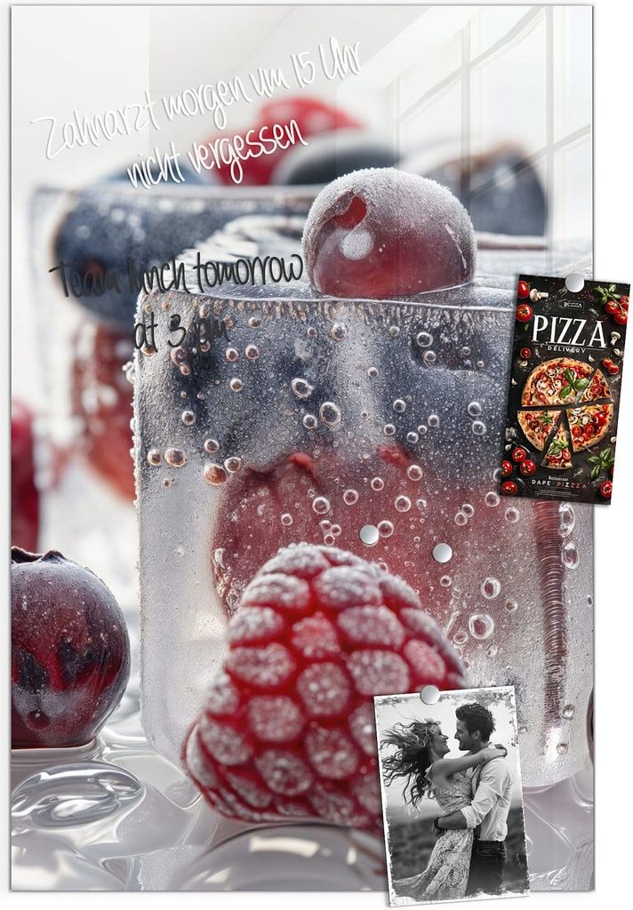 Magnettafel 60x90cm Pinnwand Whiteboard beschreibbar - Gefrorene Beeren