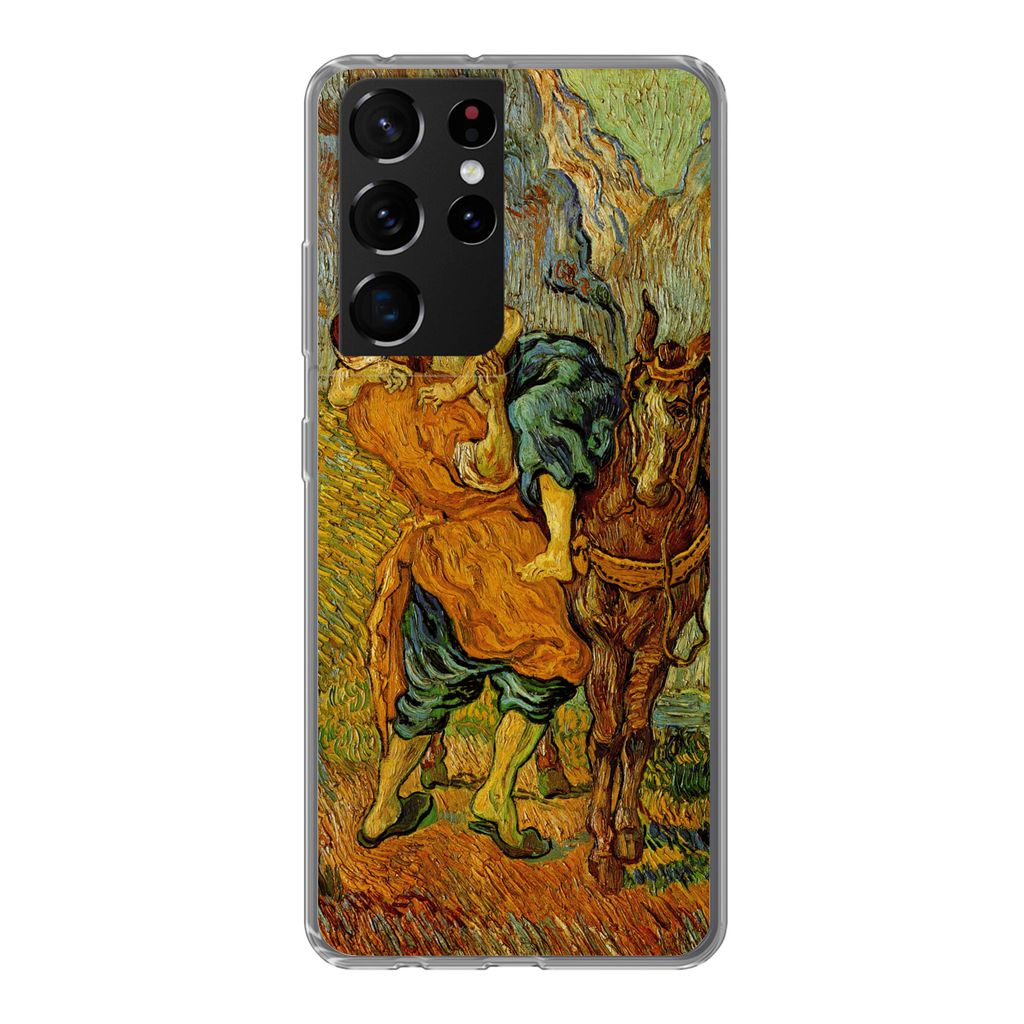 MuchoWow Handyhülle Schutzhülle Hülle für Samsung Galaxy S21 Ultra Der barmherzige Samariter - Vincent van Gogh Silikon Softcase Handy Hülle...