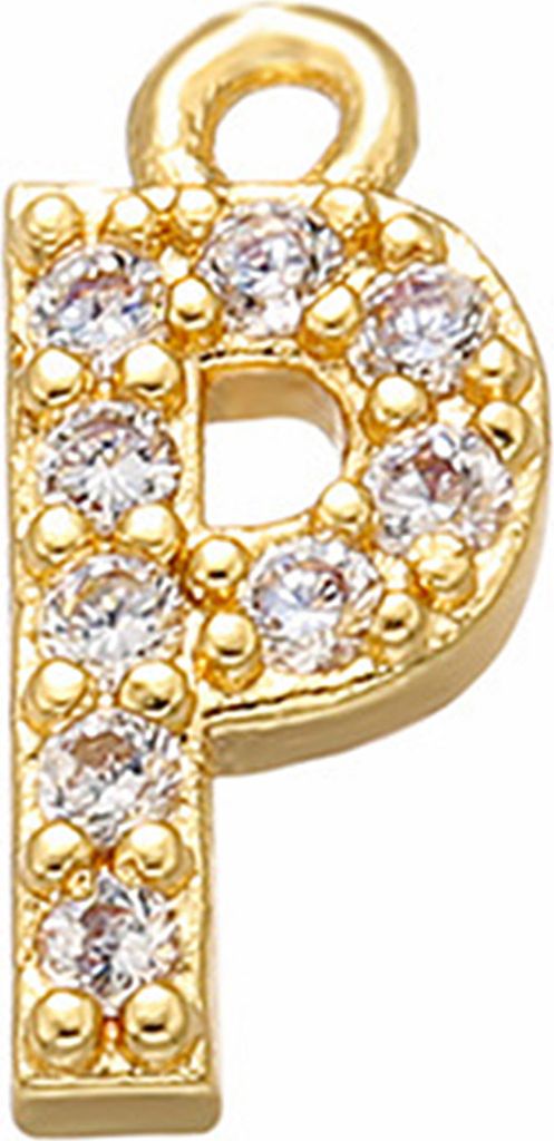 Halsketten-Anhänger mit 26 Buchstaben, Strasssteinen, Schmuck, süßer funkelnder Schmuckanhänger für Hochzeit-P