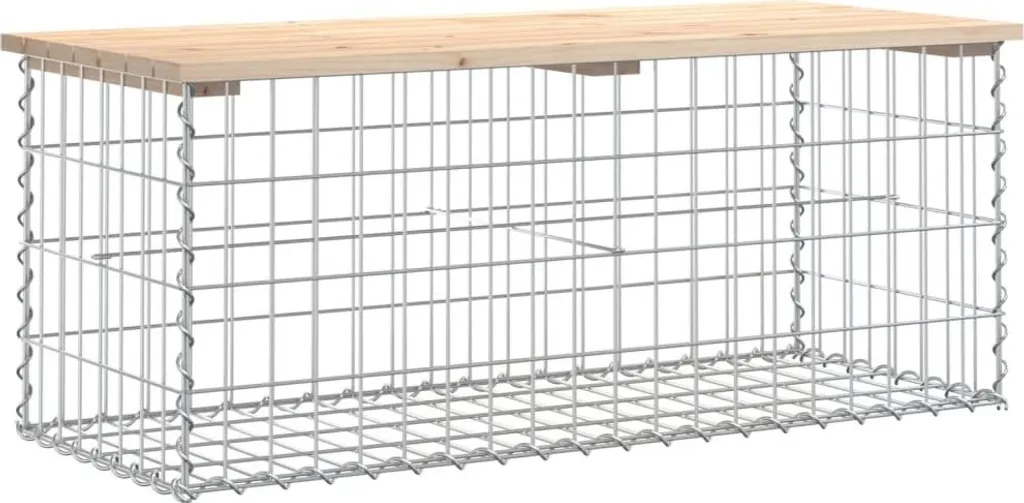 SYFAX™ Panca Giardino Design Gabbione 103x44x42 cm Legno Massello Pino