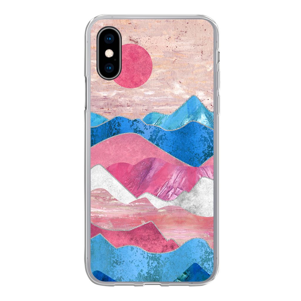 MuchoWow Handyhülle Schutzhülle Hülle für iPhone X Stolz - Transgender - Marmor Silikon Softcase Handy Hülle - Handyhülle