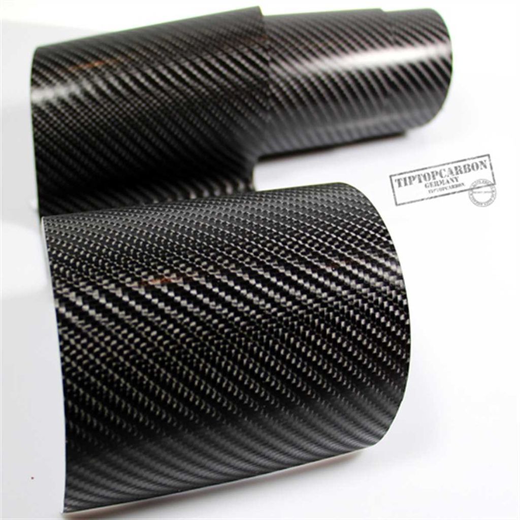 TipTopCarbon 6,57€/m² 4D Carbon Folie schwarz BLASENFREI 2m x 1,52m mit Luftkanäle Autofolie selbstklebend 