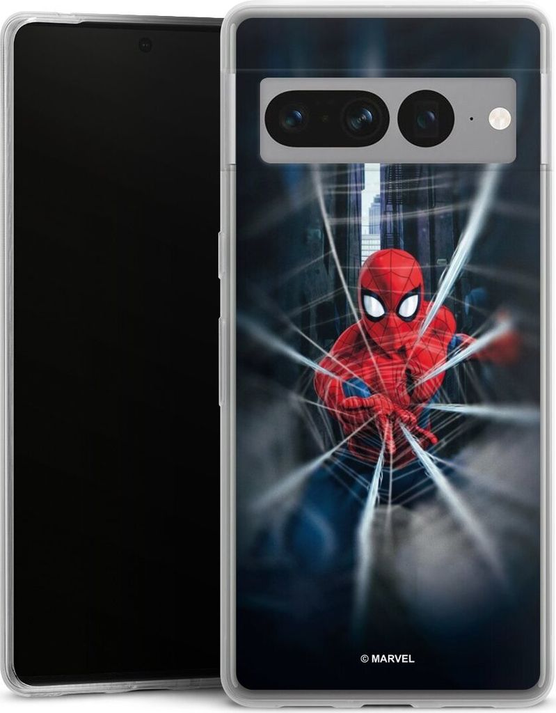 DeinDesign Slim Hülle für Google Pixel 7 Pro Silikon Case Ultra Dünn Handyhülle Kinofilm Marvel Spider-Man