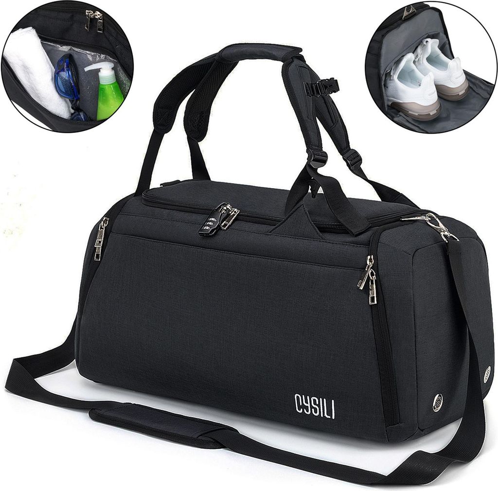 STILVORA 3 in 1 42L Reisetaschen Herr/Damen mit Schuhfach,groß Sporttasche mit nassfsch,Handtaschen Trainingstasche mit kleinem Zahlenschloss,Wass...