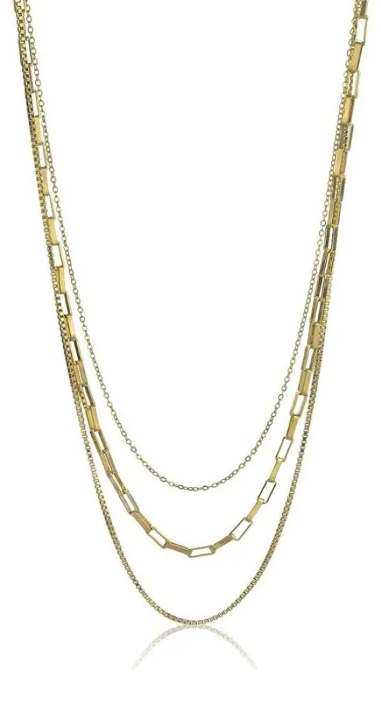Triple collier doré Francesca MCN24014G : fini les chaînes emmêlées !