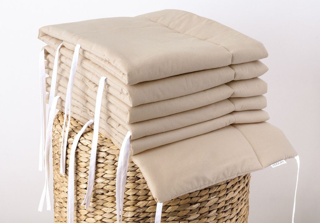 100% BEIGE Baumwolle 360 x 30 cm BETTUMRANDUNG Babybett Produktbild 3