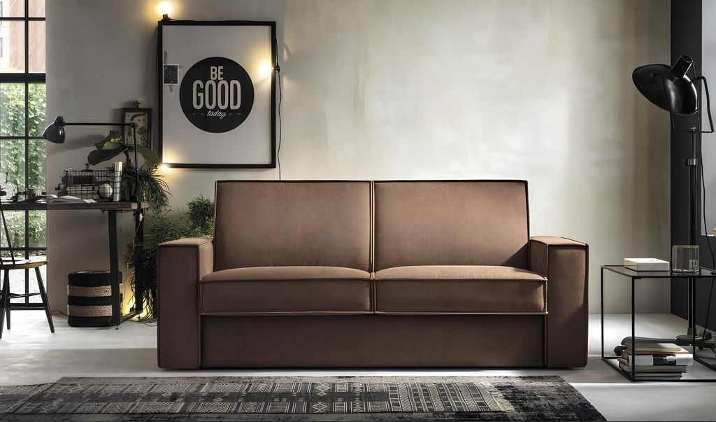 Schlafsofa Sofa 2 Sitzer Zweisitzer Textilsofa Wohnzimmer Italienische Möbel Neu