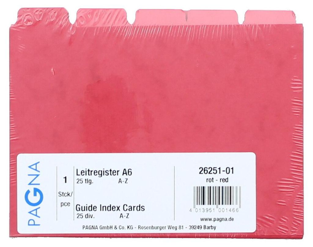 Pagna Leitregister A6 25tlg. A-Z rot Produktbild 