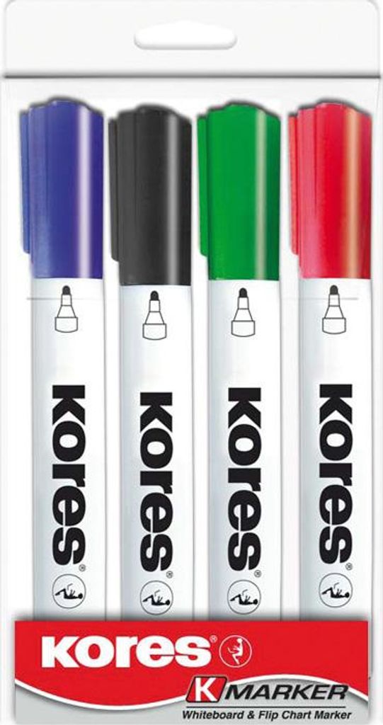 Kores M20843, 4 kusů, Černá, Modrá, Zelená, Červená, Černá, Obrázek produktu 