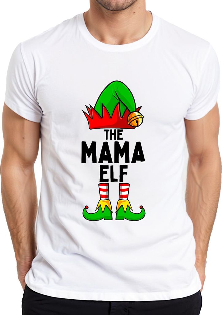 The Mama Elf Weihnachtsgeschenk für Mama lustig Elfe Familie Herren T-Shirt, Weiß, XXL