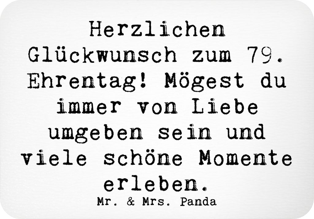 Mr. & Mrs. Panda magnet Spruch 79. Geburtstag Glückwünsche - Weiß - Geschenk, designmagnet, Kühlschrankmagnet, besonderer Mensch, zettelhalter,...