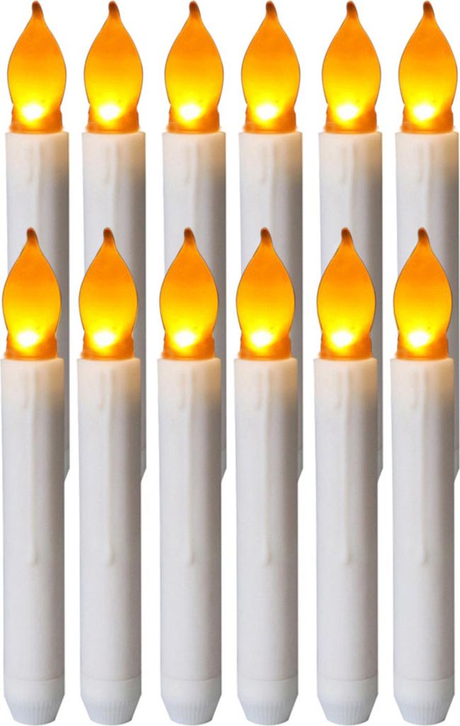 6/12 Stück LED Elektronische Kerze Batteriebetriebene Flammenlose Kerze Realistische flackernde Flamme Urlaubsatmosphäre Kerze