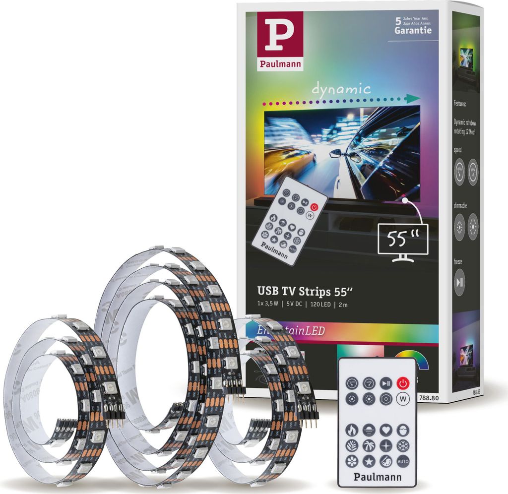 Paulmann EntertainLED USB LED Strip TV-Beleuchtung 55 Zoll Produktbild 