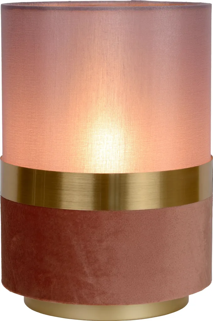 Lampe d'ambiance lin rose pour chambre - Lucide Extravaganza Tube
