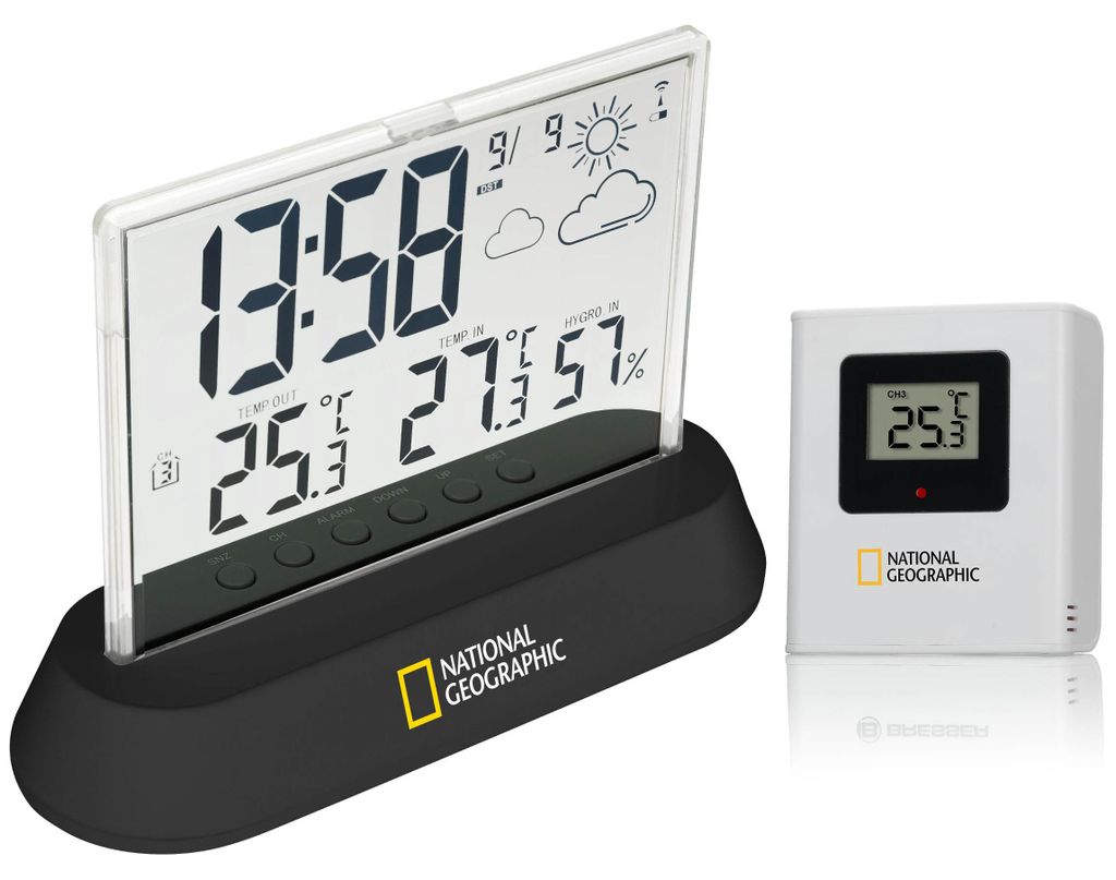 National Geographic 9070300 Wetterstationsanzeige Schwarz  Produktbild 