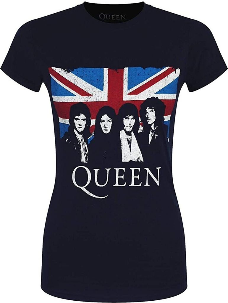Queen - "Vintage" T-Shirt für Damen RO2905 (XS) (Marineblau)